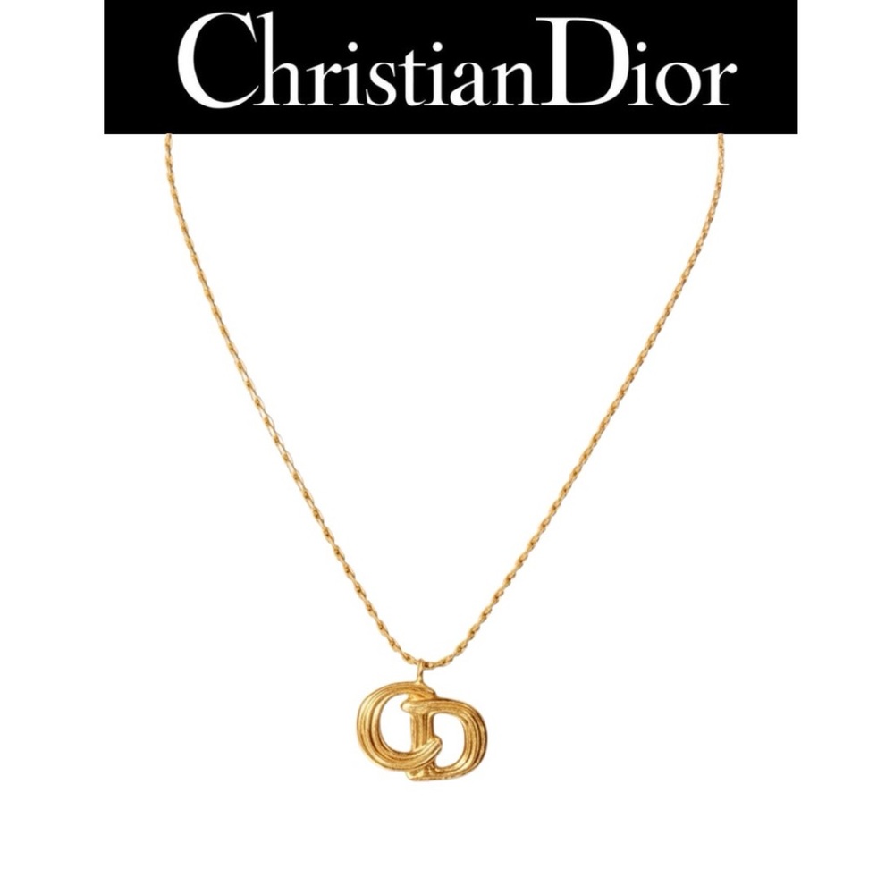 CHRISTIAN DIOR CD Monogram w/CHRISTIAN DIOR Necklace, Authentic. EUC